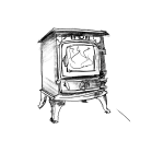 Wood Burning Stove Illustration